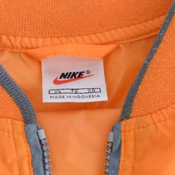 Vintage 90S Nike Rare Red Check Orange And White Half Zip Nylon Pull Over Jacket - Picture 5 of 14
